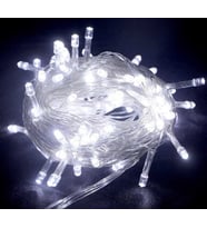 10m 100 Led Boncuk Lamba Beyaz Işık Şeffaf Kablo