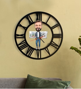 Kişiye Özel İç Mimar Karikatür 3D Ahşap Mdf Duvar Saati 230