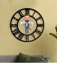 Kişiye Özel İç Mimar Karikatür 3D Ahşap Mdf Duvar Saati 230