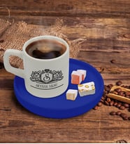 BK Gift Kişiye Özel Mavi Sunum Tabaklı İsimli Türk Kahvesi Fincanı Model 13