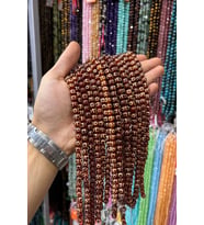 Tibet Akik Taşı Küre Kesim Kırmızı Turuncu 8mm Doğal Taş Dizi