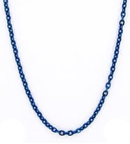 İnce 316L Paslanmaz Unisex Çelik Kolye Zincir 1.6mm 60cm eck44 (Mavi)