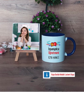 İspanyolca Öğretmeni Fotoğraflı Dekoratif Taş, Kupa Bardak Beyaz HediyeÖğretmenler Günü Hediyesi (Model 3)