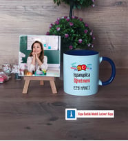 İspanyolca Öğretmeni Fotoğraflı Dekoratif Taş, Kupa Bardak Beyaz HediyeÖğretmenler Günü Hediyesi (Model 3)