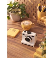 Kamera Tasarımlı Kahve SANAT Makinesi beyaz siyah