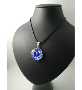 CAM HARF KOLYE – HANDMADE EL YAPIMI MURANO– (B) HARFİ MODELİ