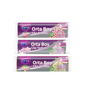 Büzgülü Çöp Torbası Kokulu Orta Boy 3'lü Paket
