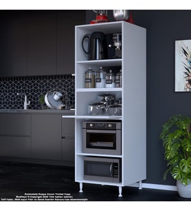 Modilayn SİLVA LOYA 59,6 x 194,6 x 56 cm Tek Kapaklı Ankastre Fırın Ve Mutfak Dolabı