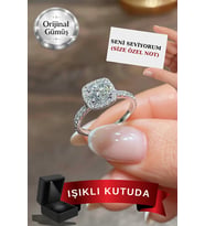 Pırlanta Işıltılı 1 Carat Gerçek Gümüş Tektaş Yüzük