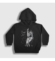 Presmono Unisex Çocuk Siyah Lady Liberty Müzik Chappell Roan Kapüşonlu Sweatshirt 498087tt