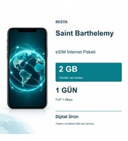 Saint Barthelemy eSIM İnternet Paketi Günlük 2 GB 1 Gün - FUP 1 Mbps
