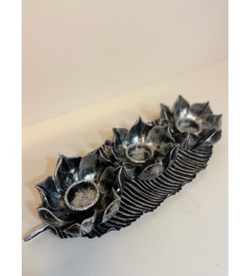 PERAMARİ Dekoratif 3'lü lotus mumluk
