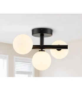 MYLİGHTS  ÜÇLÜ PLOFONYER TAVAN AVİZE  OPAL CAMLI SPOR AVİZE  E27 DUYLU  
