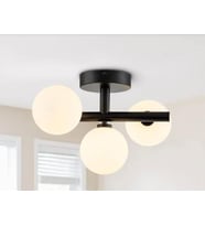 MYLİGHTS  ÜÇLÜ PLOFONYER TAVAN AVİZE  OPAL CAMLI SPOR AVİZE  E27 DUYLU  