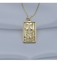 24 Ayar Has Altın Kaplama  Tarot (The Justice) Adalet Gümüş Kolye