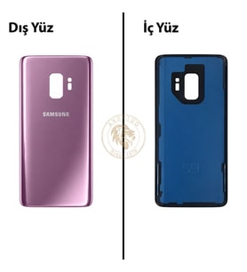 Samsung Galaxy S9 Mor Renk Arka Kapak Arka Cam Batarya Kapağı Pil Kapağı Lazer Kesim Back Cover Galaxy S9 Uyumlu