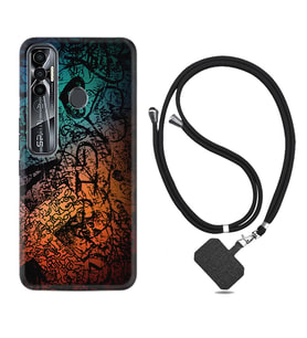 Tecno Spark 6 6 Go 8C 8 Pro 7 7 Pro Kılıf Boyun Askılı Silikon İşaretler Tuval 1716