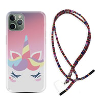 Apple iPhone 11 12 13 14 Pro Max Kılıf Boyun Asklı Rasta Silikon Sweety Unicorn 1737