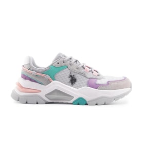 U.s. Polo Assn. Vincent Wmn 4Fx Kadın A.Gri-Lila-Yeşil (36-40) Sneaker Ayakkabı
