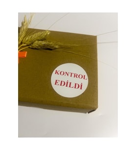 Kontrol Edildi Beyaz Etiket Kırmızı Yazı Yuvarlak Yapışkanlı Etiket 5x5 cm 100 adet