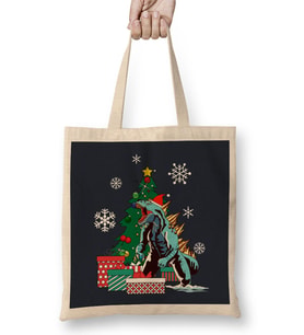 Godzilla Around The Christmas Tree Bez Çanta Uzun Saplı