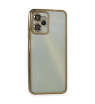 Realme C35 Kılıf Kamera Korumalı Lensli Silikon - Gold