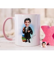 Bk Gift Kişiye Özel Erkek Avukat Karikatürlü Pembe Kupa Bardak-7, Sevgiliye Hediye, Arkadaşa Hediye