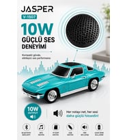 JASPER Jpr-1507 TURKUAZ 10w Bluetooth Hoparlörlü Retro Araba Tasarım – Fm Radyo, Usb, Tf Kart, Aux V
