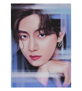 Bts V Taehyung Butter Fanart Tablo Ahşap Poster Dekoratif Kod1313