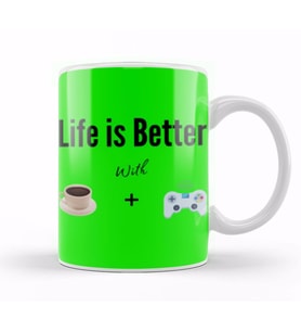 Funny Coffee AND GIMING CAT Drinks Lover Gift Quote Kupa Bardak Porselen