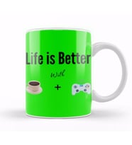Funny Coffee AND GIMING CAT Drinks Lover Gift Quote Kupa Bardak Porselen