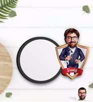 BK Gift Kişiye Özel Tamirci Karikatürlü Ahşap Bardak Altlığı-1