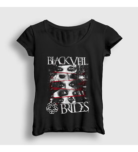 Presmono Kadın Siyah Eyes Black Veil Brides T-Shirt 18823tt