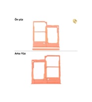 Samsung Galaxy A20E Sim İç Yuvası Çiftli ile Uyumlu Turuncu Çiftli sim yuvası ikili sim tepsisi çiftli sim aparatı dual sim çekmecesi