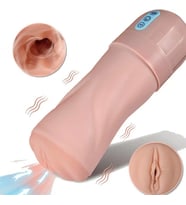 LilituShop USB'den Şarjlı Emme ve Güçlü Titreşim Fonksiyonlu Realistik Masturbatör - Beate