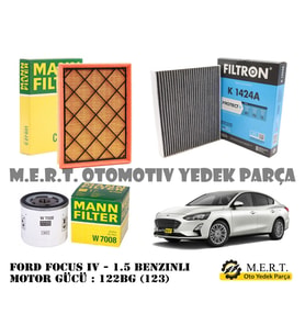 Ford Focus Iv 1.5 Benzinli Mann Filtre Bakım Seti 2019-2022