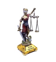 Kişiye Özel İsimli Adalet Heykeli, İsimli Gold Mermer Tasarımlı Kaide ve Adalet Heykeli