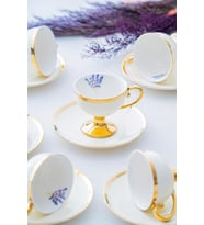 Acar HXF-05176 Miranda Gold Krem 6lı Kahve Fincan Takımı