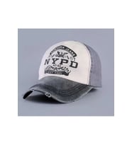 Şapka Unisex Nypd Şapka Beyzbol Eskitme Şapka Cap Kep Mevsimlik Şapka (Siyah-Gri)
