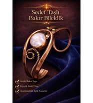 Kadın Bakır Bileklik Doğal Taşlı Otantik Model Bilezik Her Bileğe Uygun