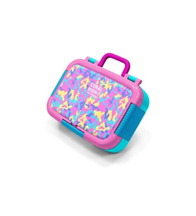 CORAL HIGH 39101 KIDS PEMBE SARI LAVANTA KAMUFLAJ DESENLİ 2 BÖLMELİ PASLANMAZ ÇELİK YEMEK KABI