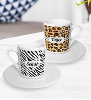 BK Gift Kişiye Özel İsimli Türk Kahvesi Fincanı Seti-2 (Beyaz)