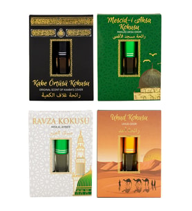 Kabe Örtüsü Kokusu Mescidi Aksa kokusu Medine Ravza Kokusu ve Uhud Kokusu Alkolsüz Esans 3ml
