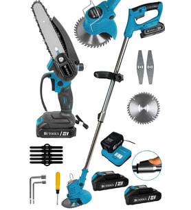 BUTOOLS  BS-27 2 Li Akülü Şarjlı Ağaç Dal Kesme Budama Testere Ot Çim Çayır kesme Biçme Makinesi