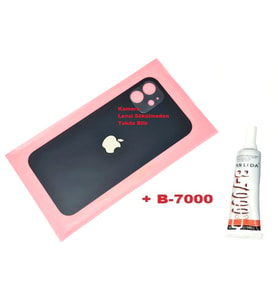iPhone 12 Arka Pil Batarya Kapağı (CAM+B-7000) SİYAH