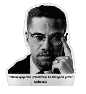 Malcolm X Tasarımlı Yastık