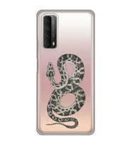 Huawei P Smart 2021 Uyumlu Yılan Desenli Şeffaf Telefon Kılıfı
