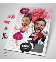 Kişiye Özel Yapboz Benimle Evlenir Misin Karikatürlü Puzzle
