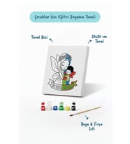 En Tatlı Annem Yazılı Eğitici Boyama Tuvali – Şövalesiz Boya Seti 20x20 cm