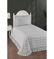 Ruffle Lumpa 2 Parça Tek Kişilik Pike Takımı Gri